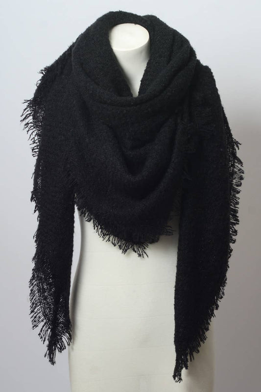 Solid Marl Woven Blanket Scarf