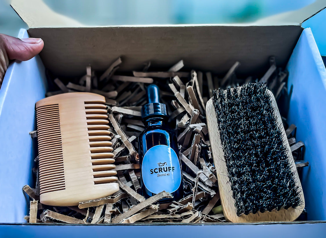 Beard Brush & Beard Comb - All-Natural Wood