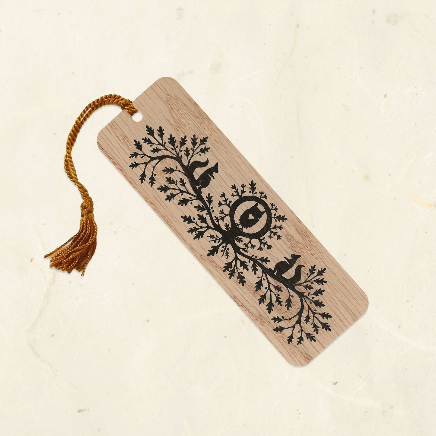 Owl Hollow Wood Bookmark with Tassel