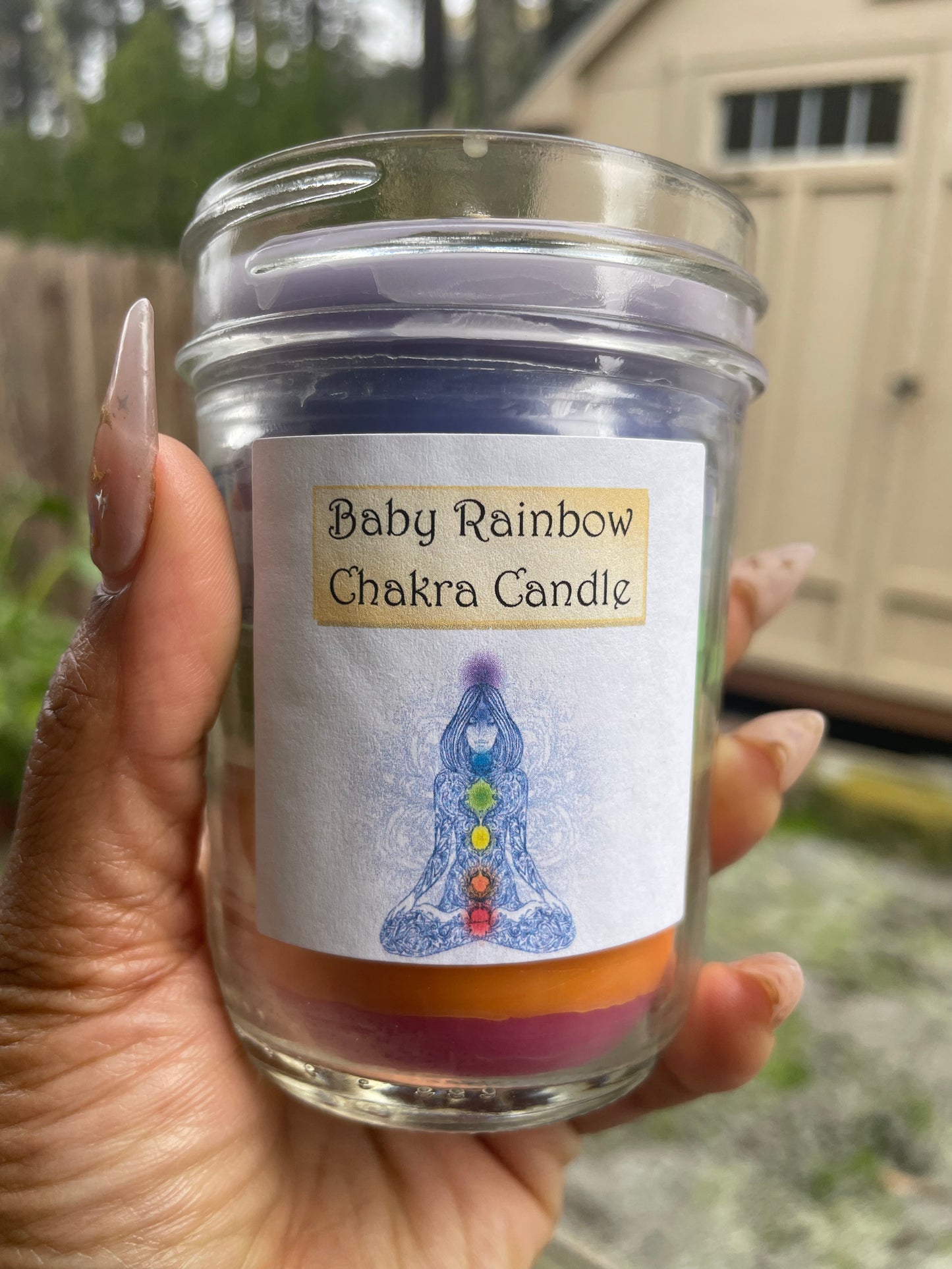 Baby Rainbow Chakra Candle