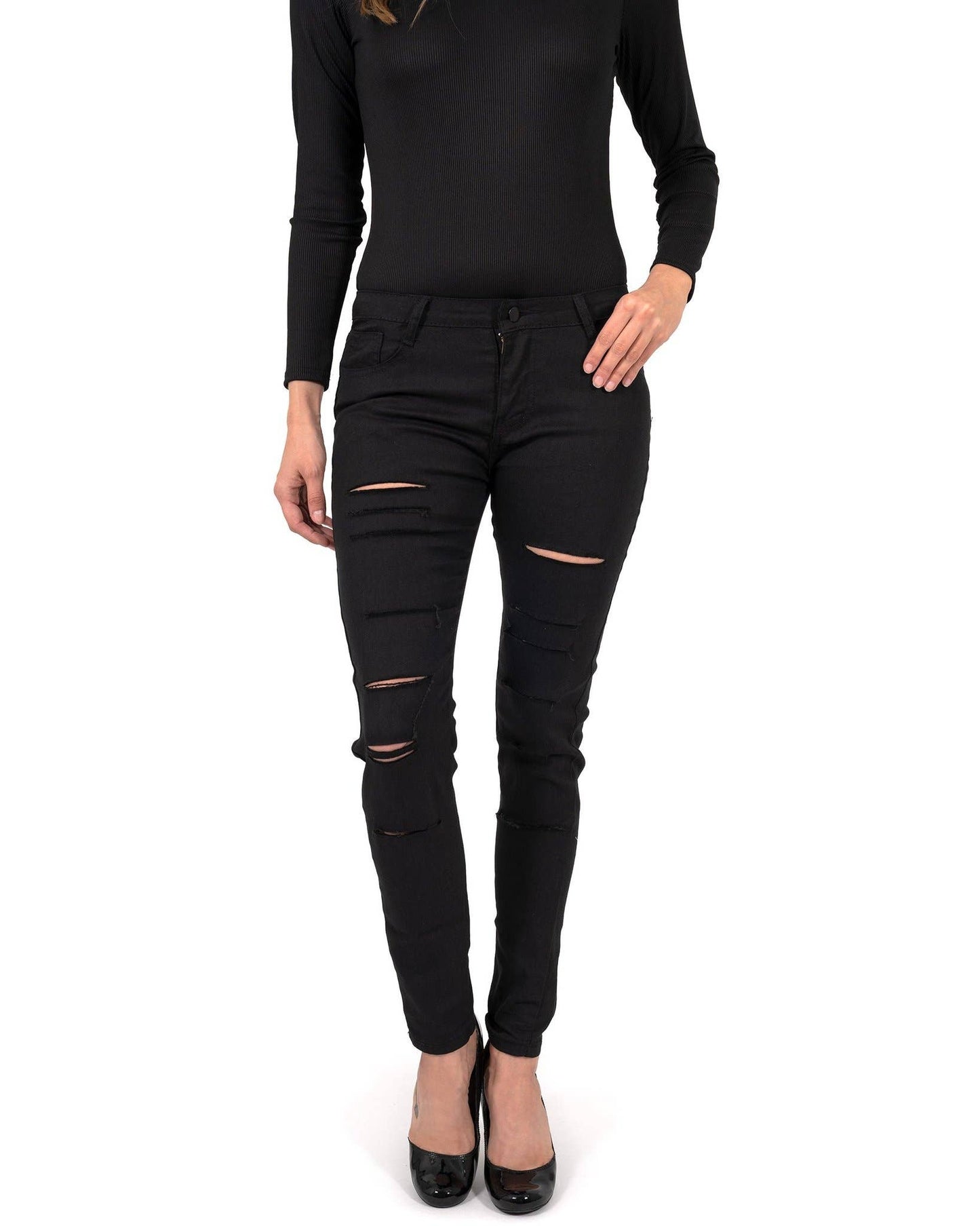 Clifton Ripped High Waisted Skinny Jeans