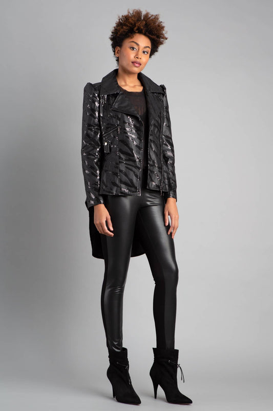 Bling Bling Hi-Lo Moto Jacket